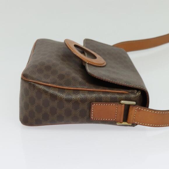 CELINE Macadam Canvas Shoulder Bag Pvc Brown Gold - Picture 5 of 12